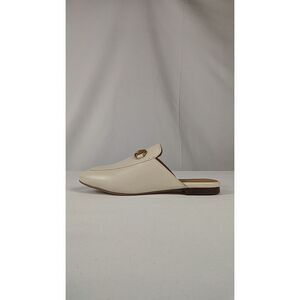 Quince Cream Slip-On Mule with Gold Ring Accent